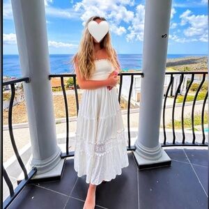 Zesica cream Strapless Maxi Dress